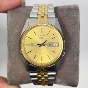 Seiko 5 Two Tone President Gold Dial